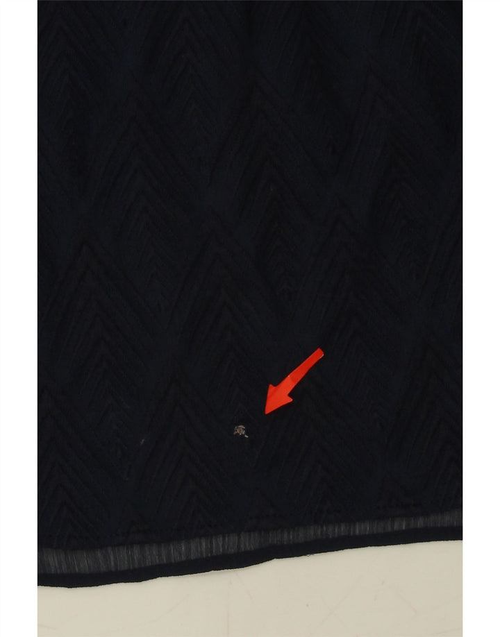 BANANA REPUBLIC Womens Blouse Top UK 14 Medium Navy Blue Chevron Vintage Banana Republic and Second-Hand Banana Republic from Messina Hembry 