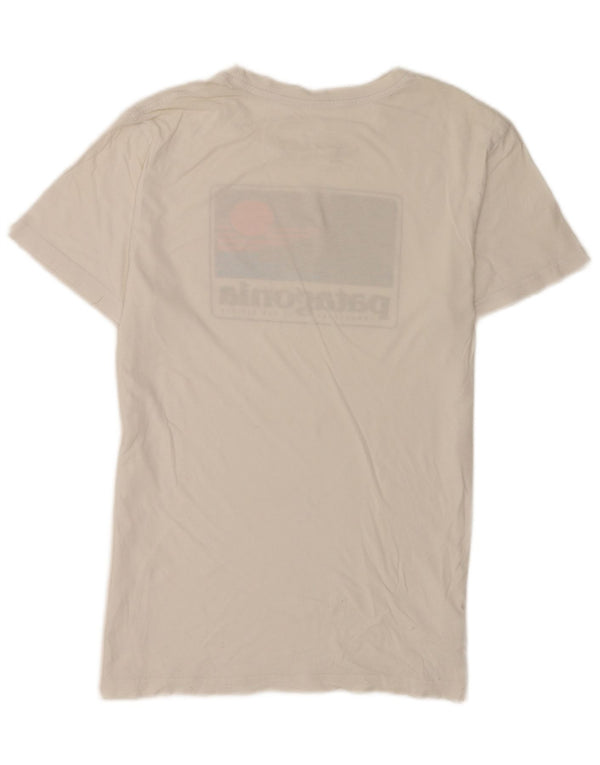 Patagonia Mens Slim Fit Graphic T-Shirt Top Medium White Cotton