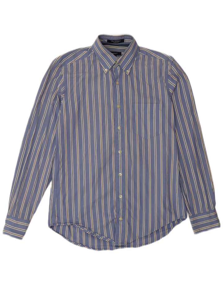 Camisa Gant Regular Fit De Algodón A Rayas Azul Pequeño |