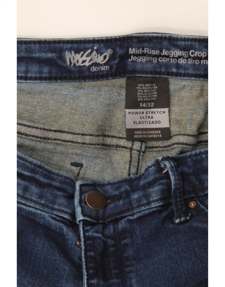 MOSSIMO Womens Mid Rise Jegging Cropped Jeans Size 14 Large W32 L25 Blue Vintage Mossimo and Second-Hand Mossimo from Messina Hembry 
