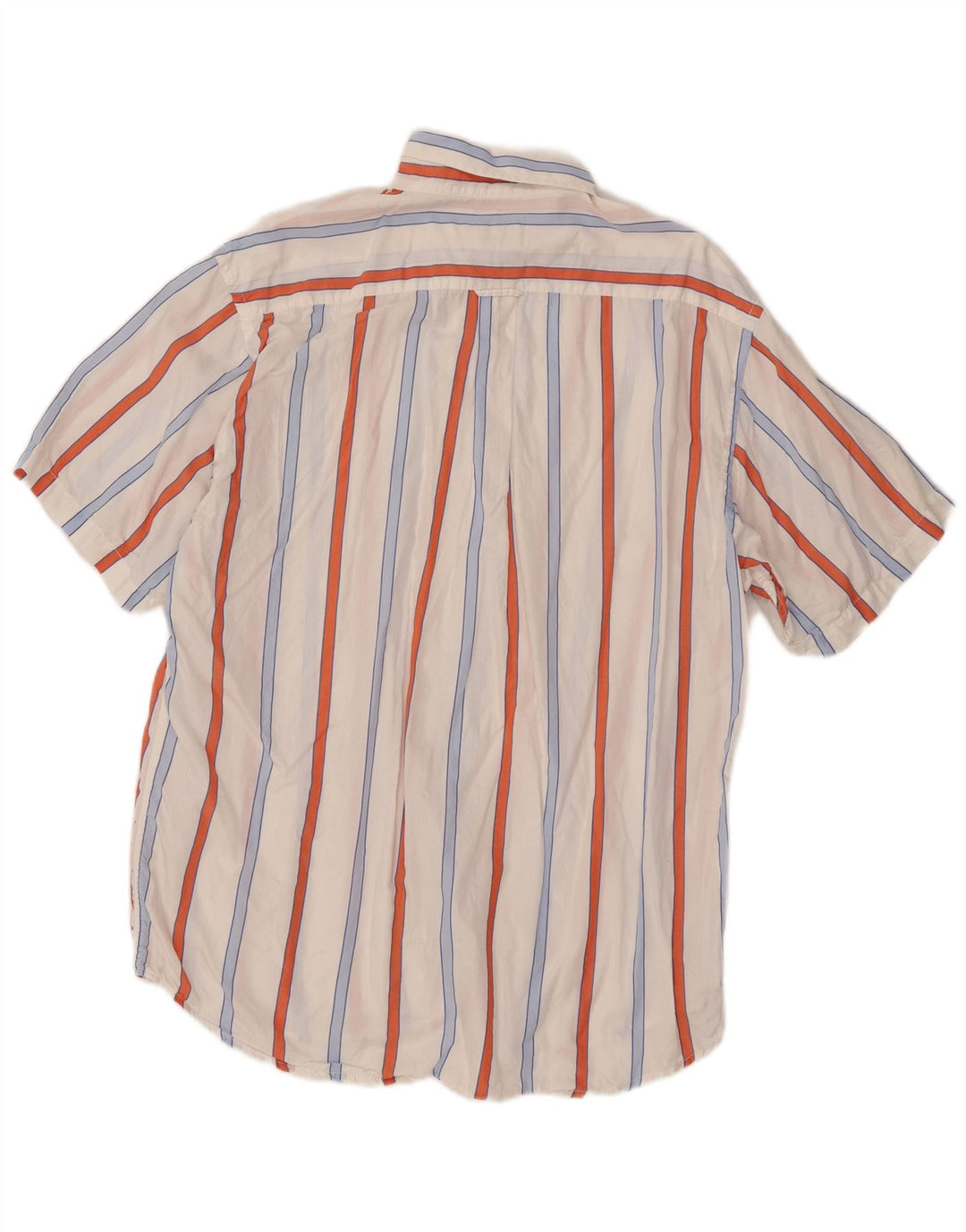 ENRICO COVERI Camisa Manga Corta Hombre Talla 42 Grande Blanco Rayas