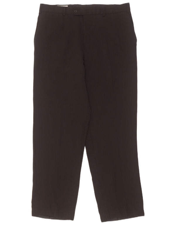 Angelo Litrico Pantalón de Traje Recto para Hombre IT 52 XL W38 L32 Rayas Negras