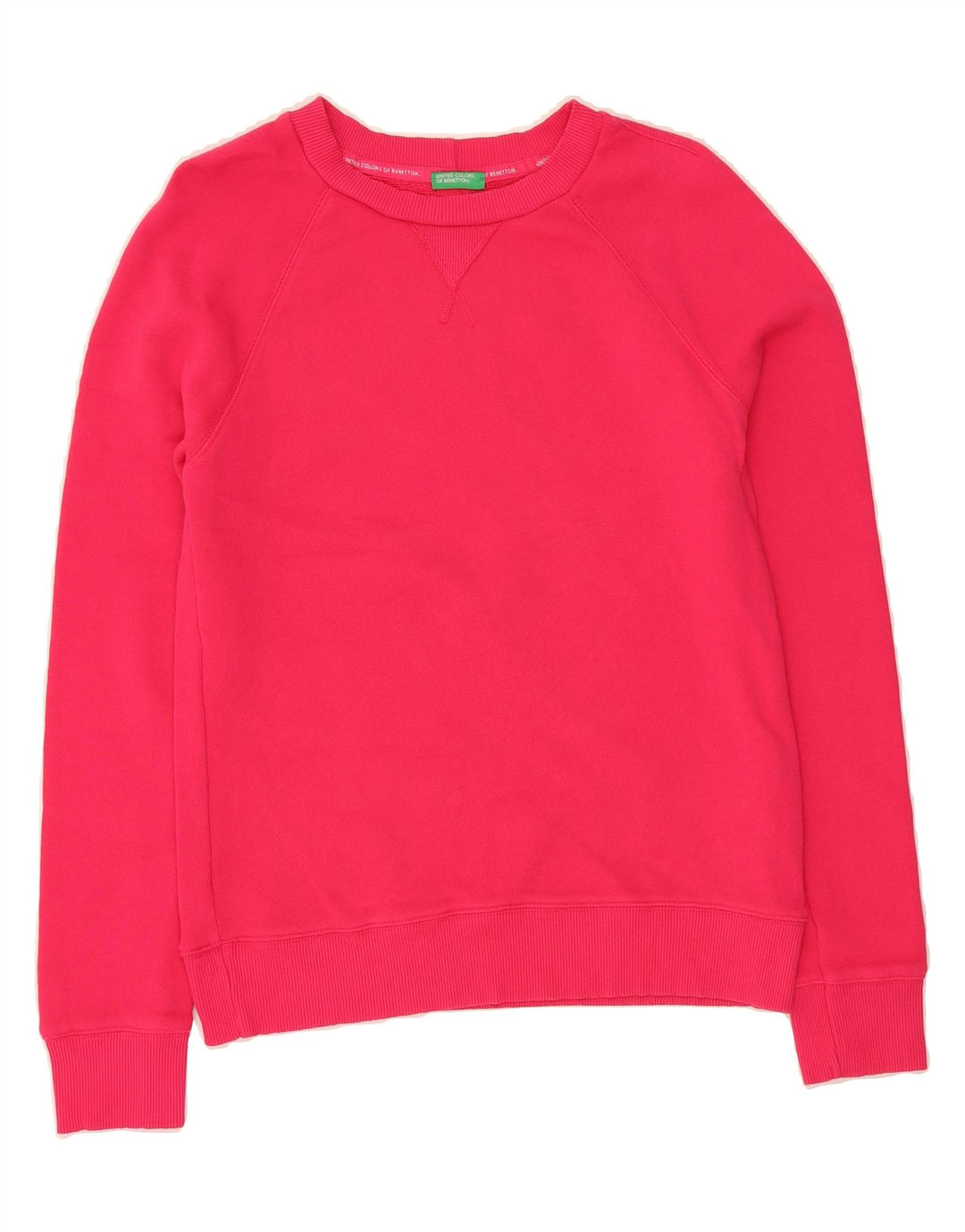 BENETTON Womens Sweatshirt Jumper UK 12 Medium Pink Cotton Vintage Benetton and Second-Hand Benetton from Messina Hembry 