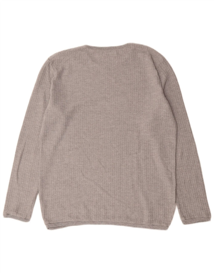 Zara Hombre Jersey Cuello Redondo Jersey Grande Poliéster Gris