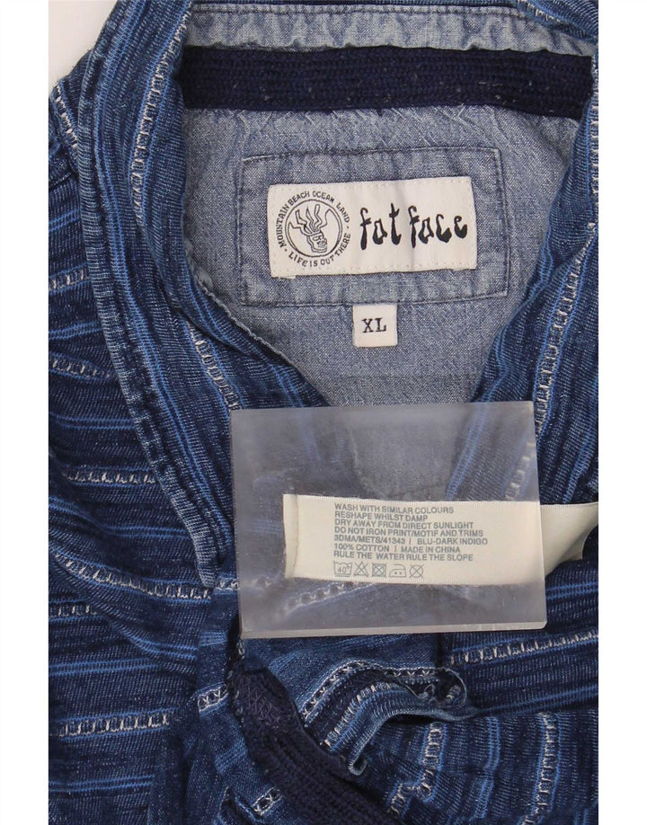 Polo de hombre Fat Face XL de algodón a rayas azules