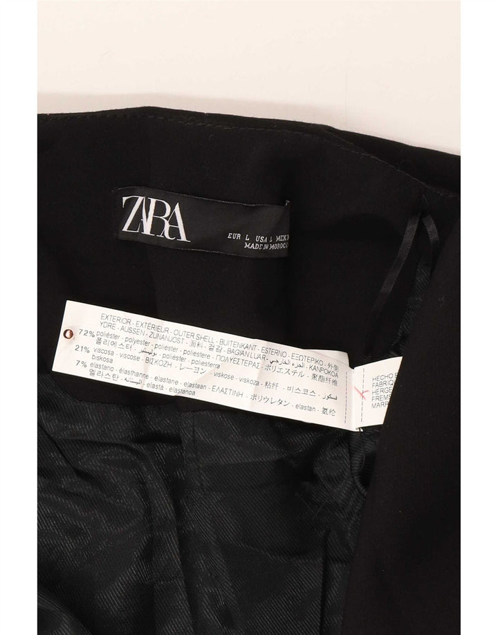 Zara Chaqueta Blazer para Mujer UK 44 Grande Poliéster Negro