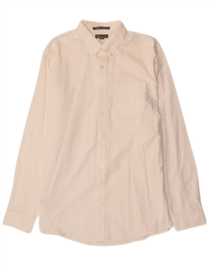 EDDIE BAUER Camisa de corte clásico para hombre grande de algodón blanco roto