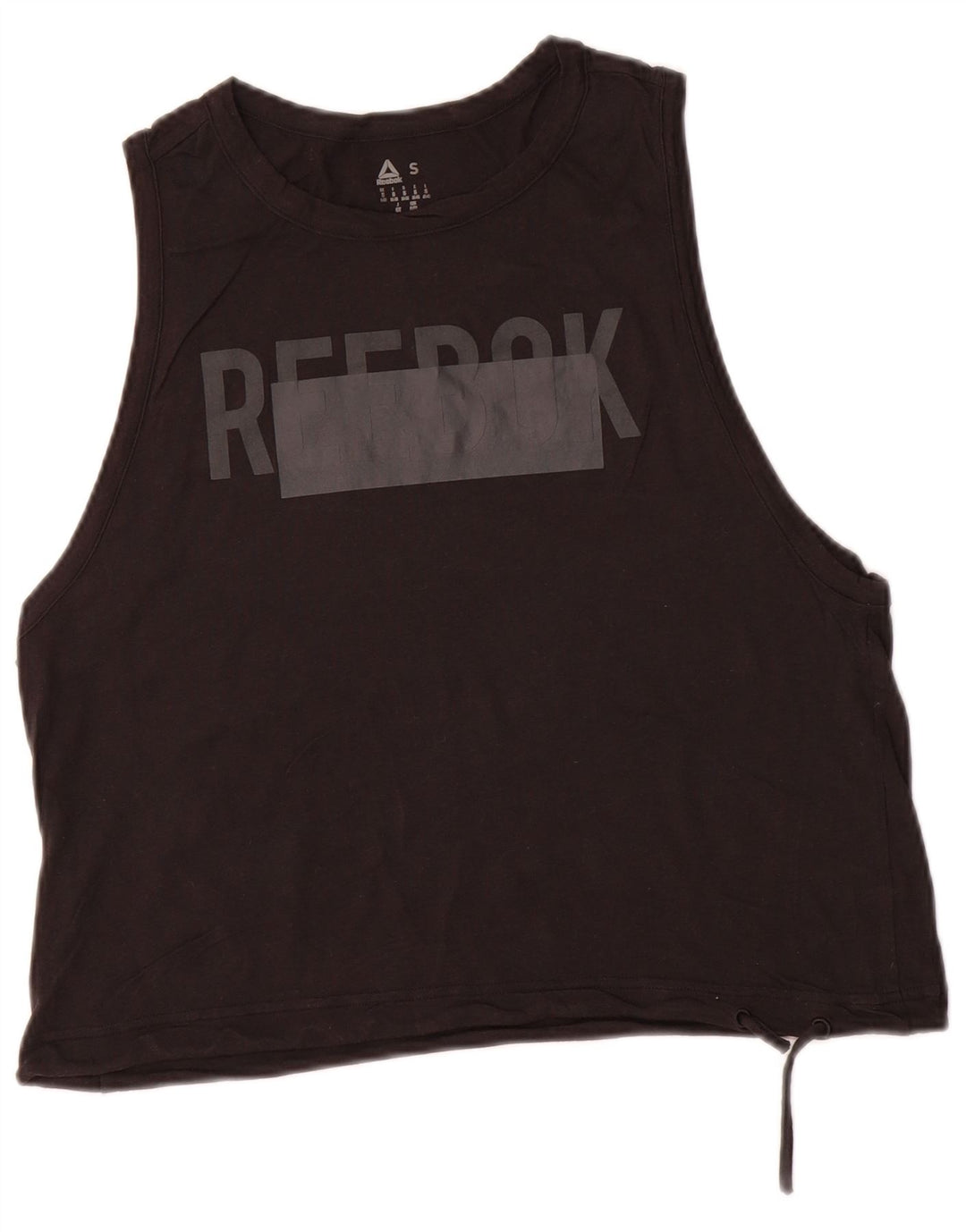 Reebok Camiseta sin mangas gráfica para mujer UK 8/10 Small Black