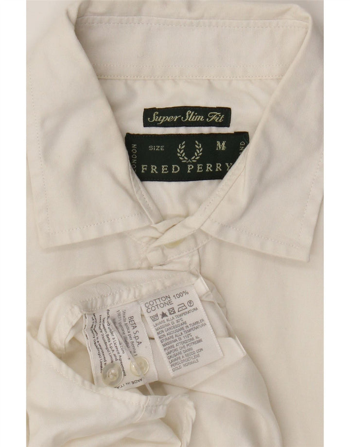 Fred Perry Camisa Extra Slim Fit De Algodón Blanco Medio