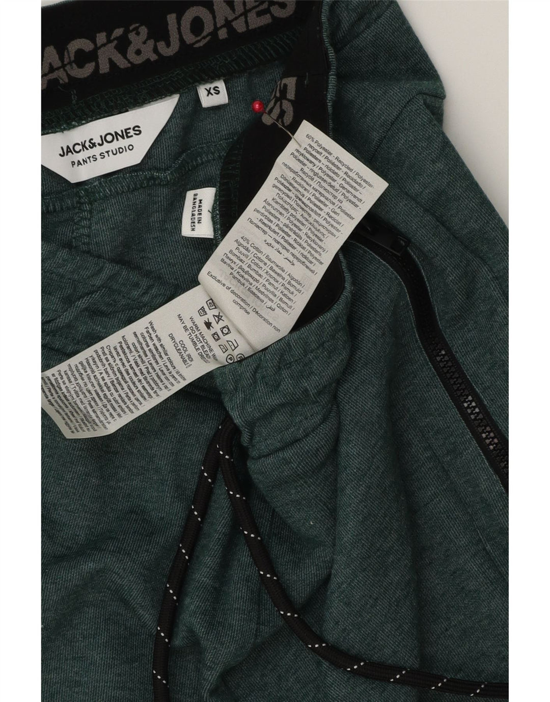 JACK & JONES Pantalones cortos deportivos para hombre XS Verde Poliéster