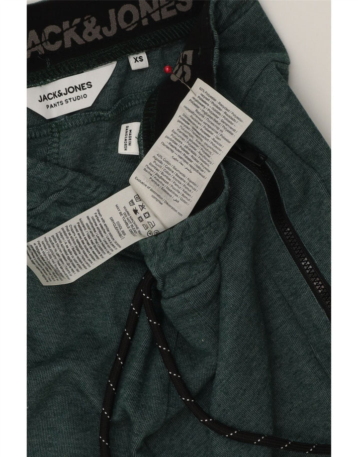 JACK & JONES Pantalones cortos deportivos para hombre XS Verde Poliéster