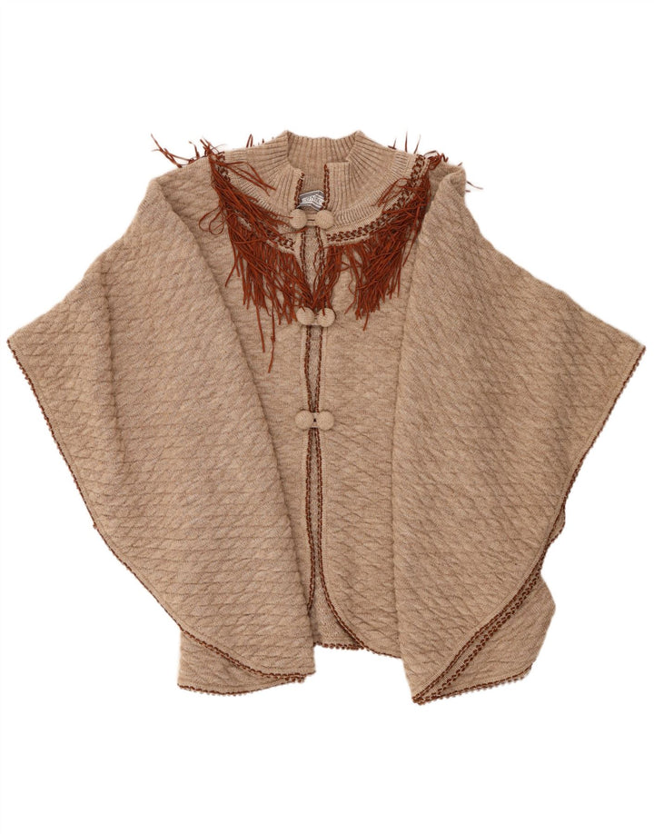ONYX Poncho Jumper para Mujer Talla única Lana Beige