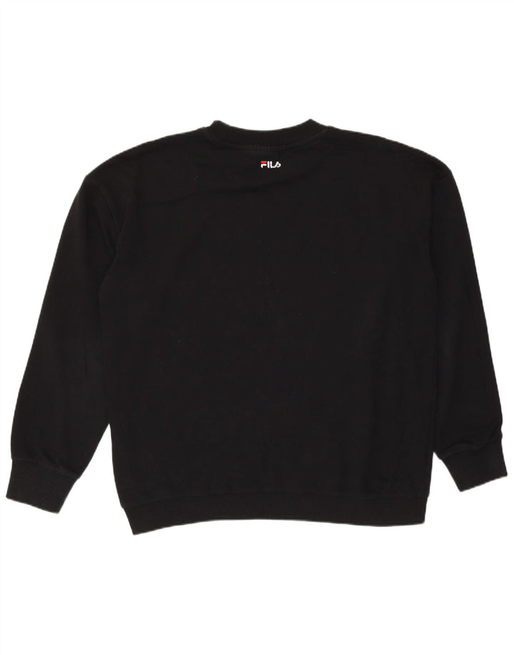 Fila Hombre Graphic Sudadera Jumper Grande Algodón Negro