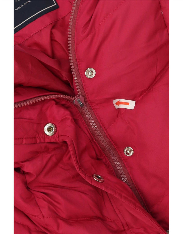 Tommy Hilfiger Chaqueta acolchada con capucha para mujer UK 10 Small Pink Poliéster