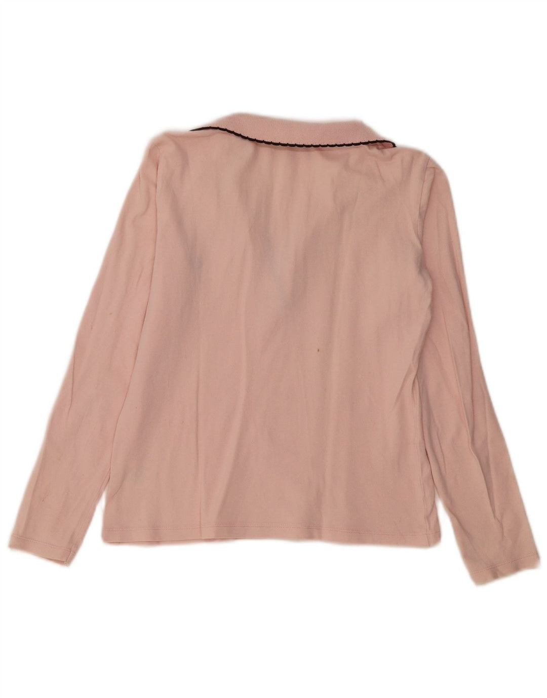 FRED PERRY Polo de manga larga para mujer UK 12 Algodón rosa medio