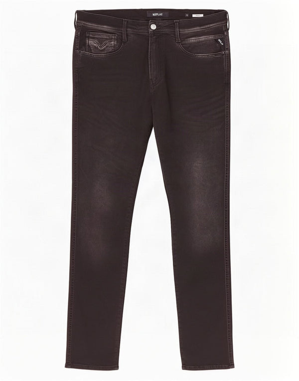 Replay Vaqueros ajustados Anbass para hombre W36 L32 Algodón negro