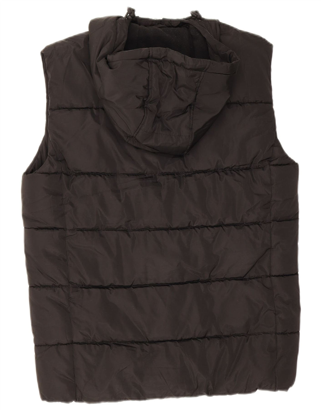 Superdry Chaleco acolchado con capucha para hombre, talla 36, poliéster negro pequeño