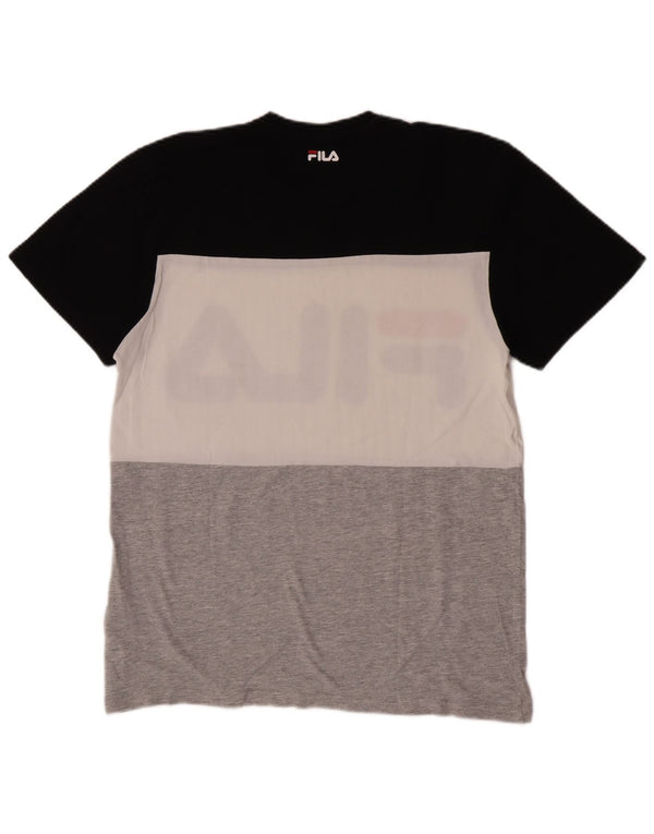 Fila Camiseta gráfica para hombre Top pequeño de algodón con bloques de color multicolor