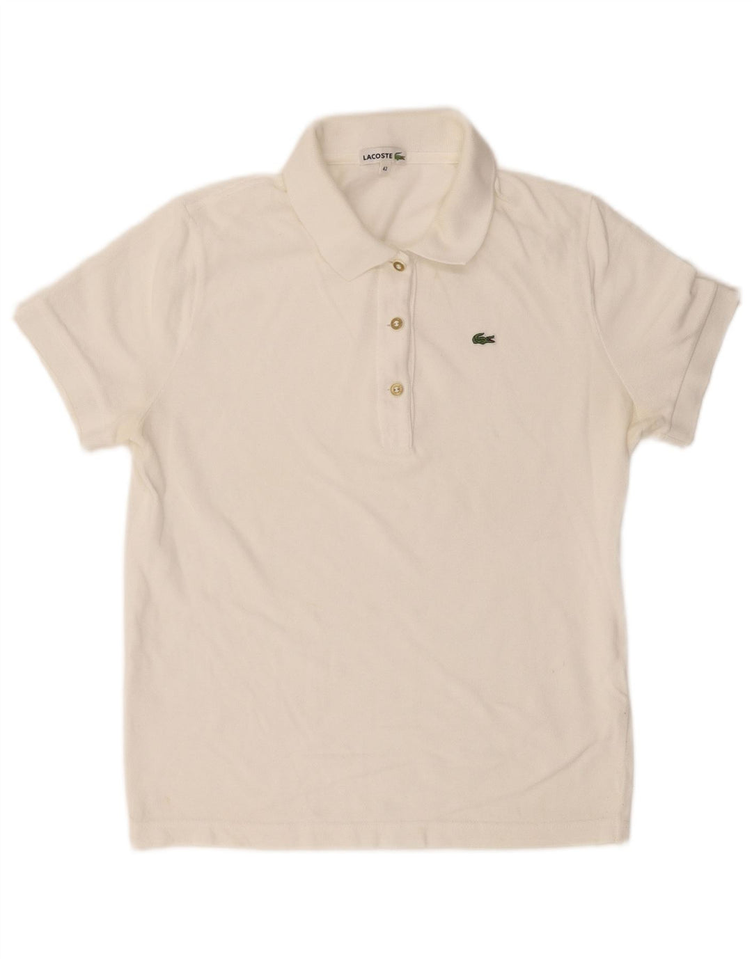 Polo LACOSTE para mujer talla 42 grande blanco