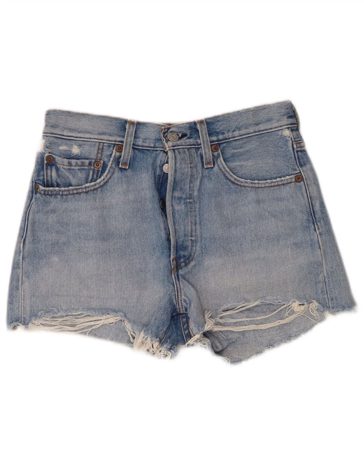 Levi's Mujer 501 Denim Distressed Hot Pants W26 Algodón Azul Pequeño