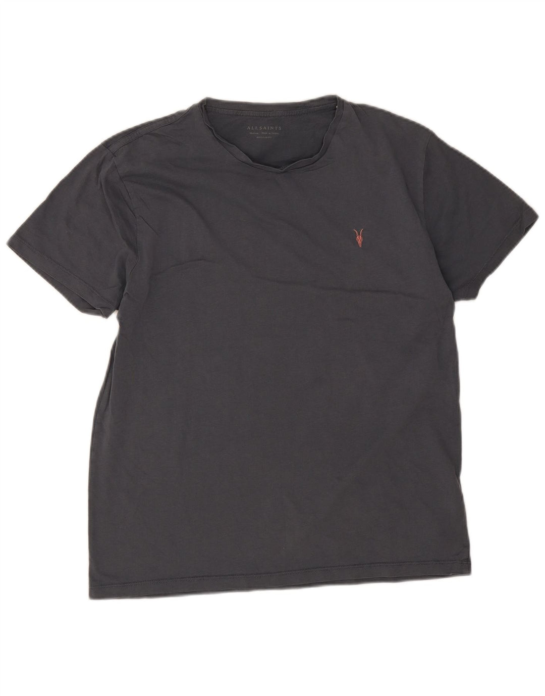 All Saints Camiseta de corte regular para hombre Top de algodón gris medio