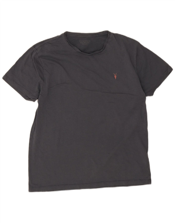 All Saints Camiseta de corte regular para hombre Top de algodón gris medio