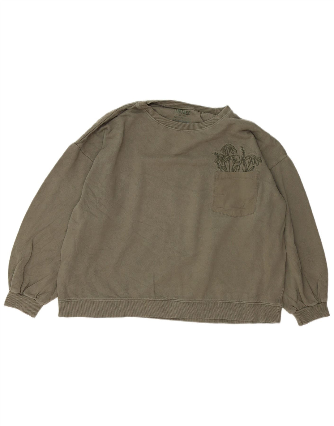 FAT FACE Sudadera extragrande para mujer Jersey UK 46 Large Khaki Cotton