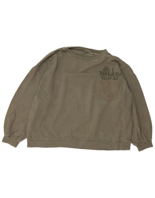 FAT FACE Sudadera extragrande para mujer Jersey UK 46 Large Khaki Cotton