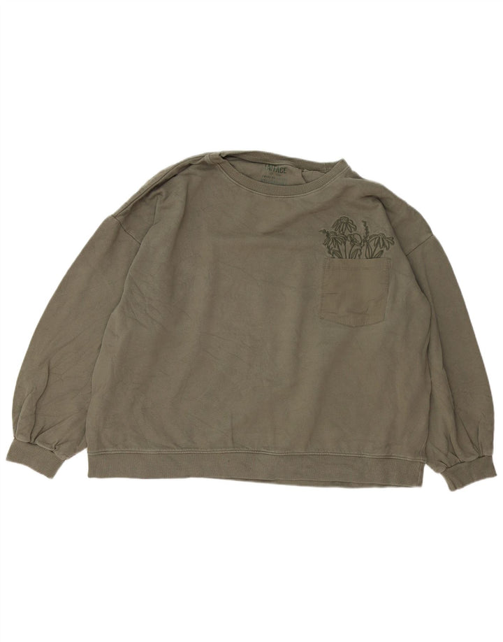 FAT FACE Sudadera extragrande para mujer Jersey UK 46 Large Khaki Cotton