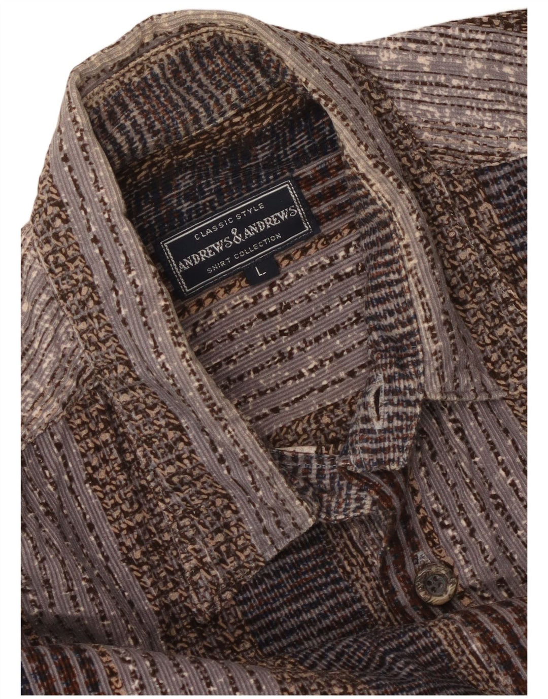 Camisa vintage para hombre grande a rayas multicolores