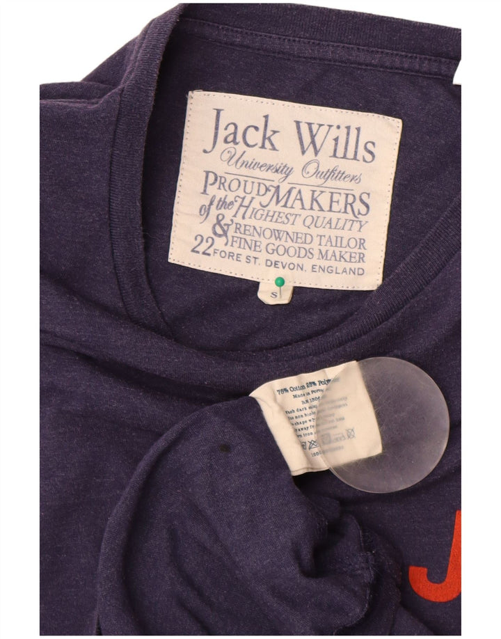 Jack Wills - Camiseta gráfica para hombre, talla pequeña, algodón azul marino
