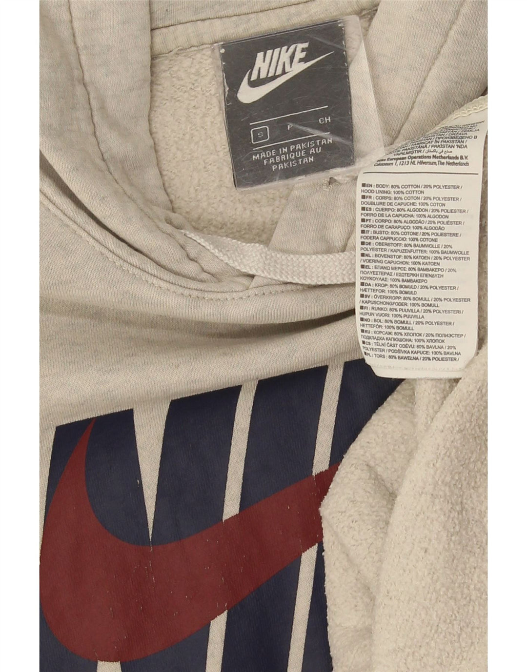 Nike Jersey con capucha gráfica para hombre, talla pequeña, algodón gris