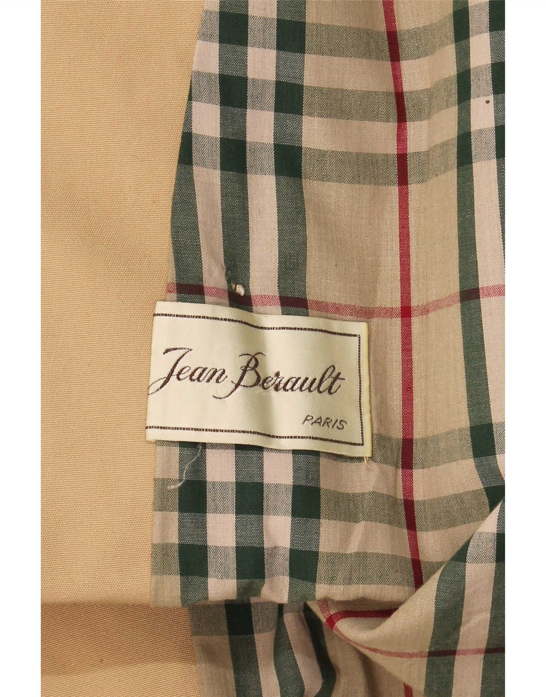 Vintage hombres doble pecho gabardina Reino Unido 38 medio beige