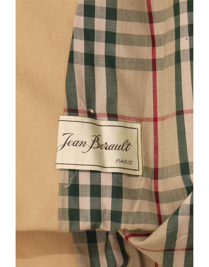 Vintage hombres doble pecho gabardina Reino Unido 38 medio beige
