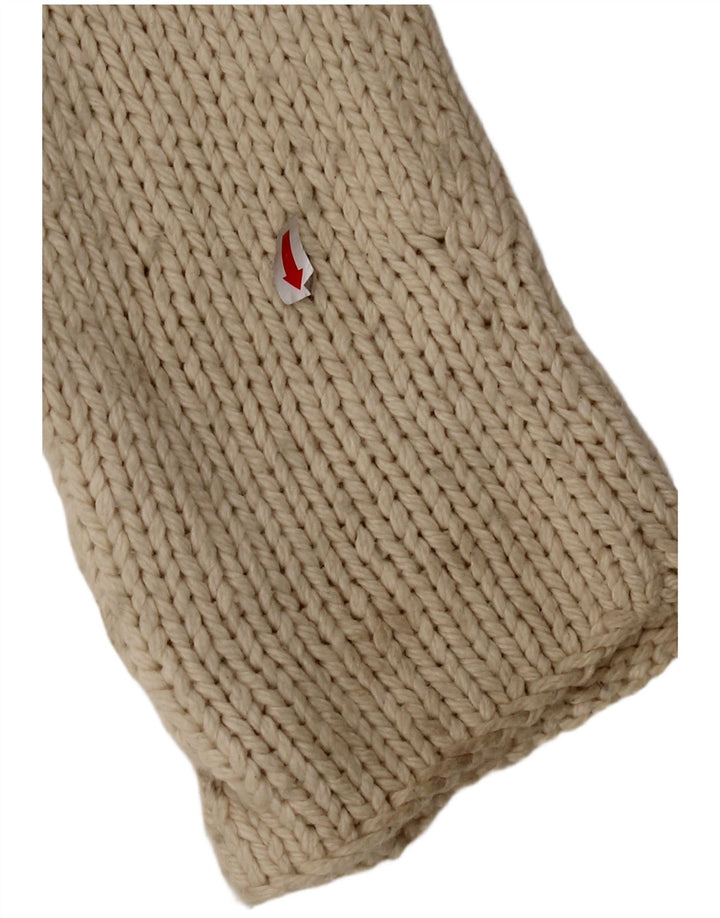 HOBBS Womens Open Cardigan Sweater UK 16 Large Beige Lambswool