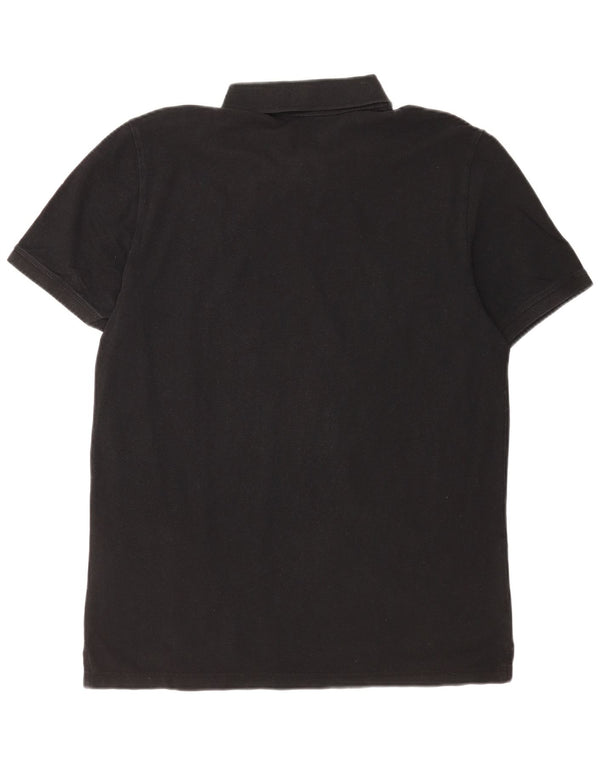 Mustang Polo para hombre grande de algodón negro