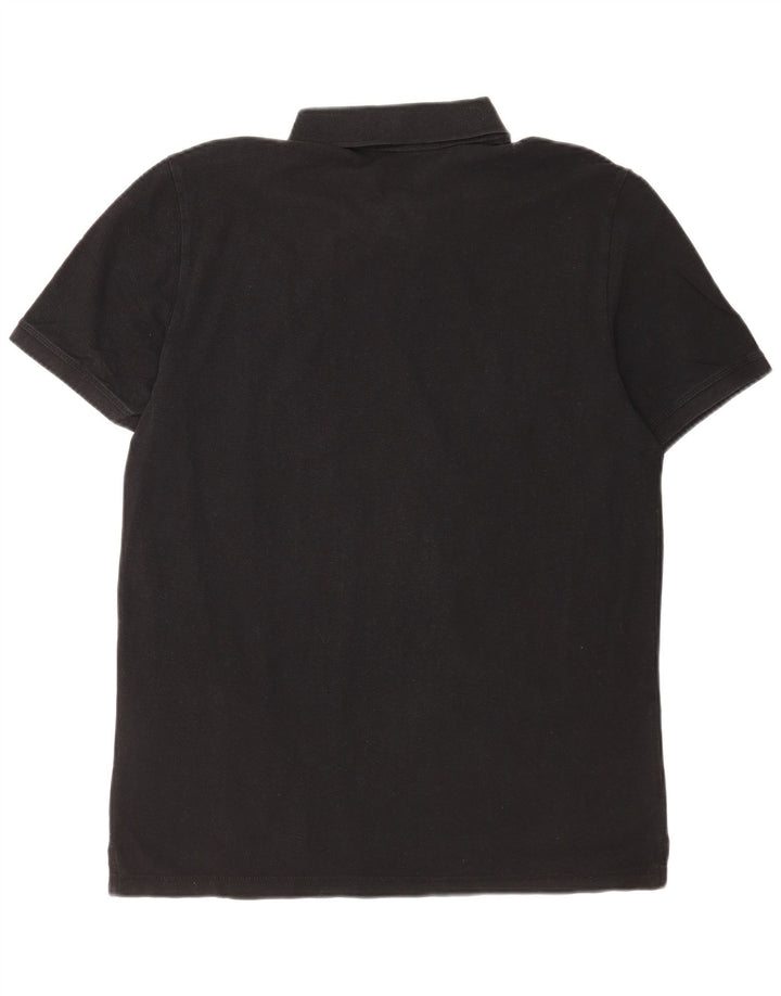 Mustang Polo para hombre grande de algodón negro