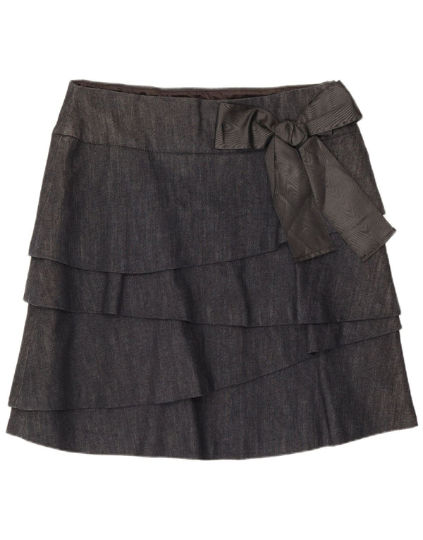 Max & Co. Minifalda escalonada para mujer UK 12 Medium W32 Algodón azul marino