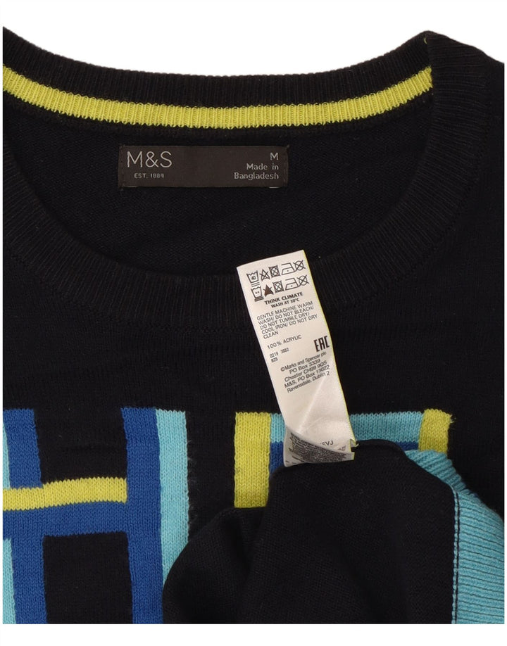 Marks & Spencer - Jersey de cuello redondo para mujer, talla 40, tamaño mediano, azul marino