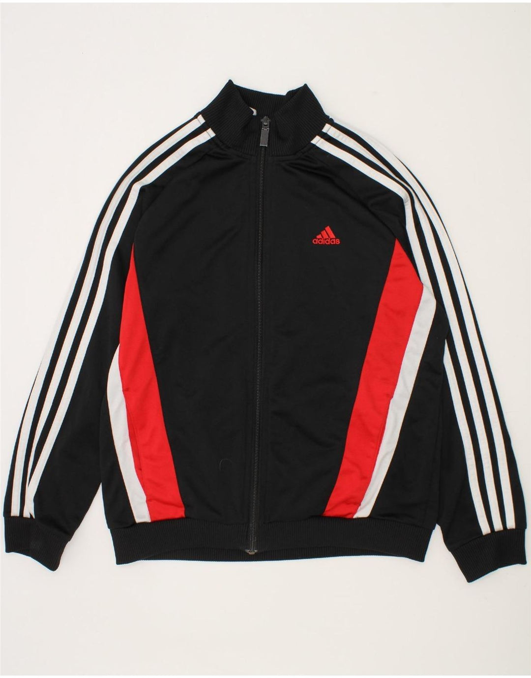 ADIDAS Boys Tracksuit Top Jacket 11-12 Years Black Colourblock Polyester Vintage Adidas and Second-Hand Adidas from Messina Hembry 