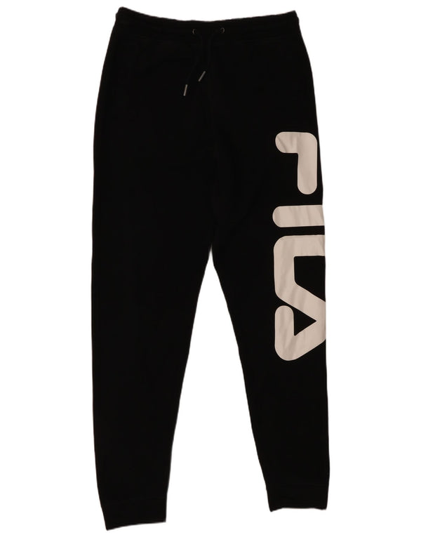 FILA Pantalones de chándal con estampado gráfico para hombre Joggers Medium Black Cotton