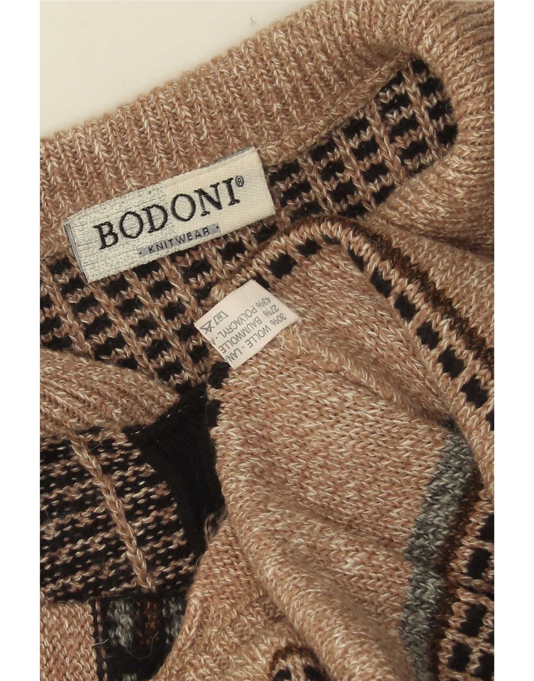 Bodoni Jersey De Cuello Polo Hombre XL Lana Beige