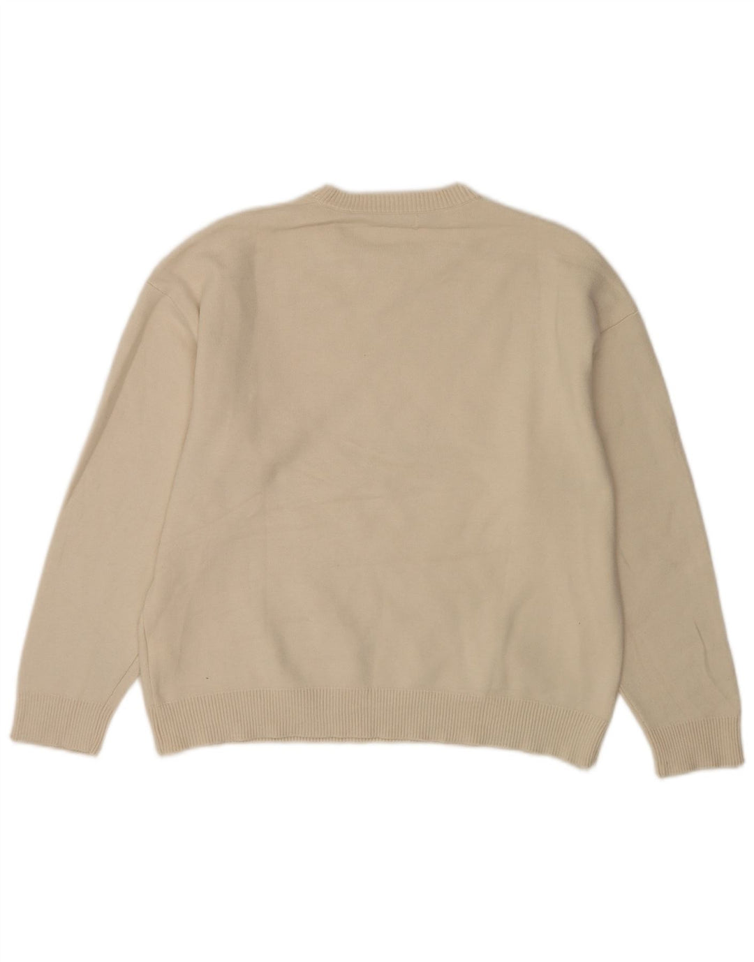Zara Hombre Jersey Cuello Redondo Jersey Large Viscosa Beige
