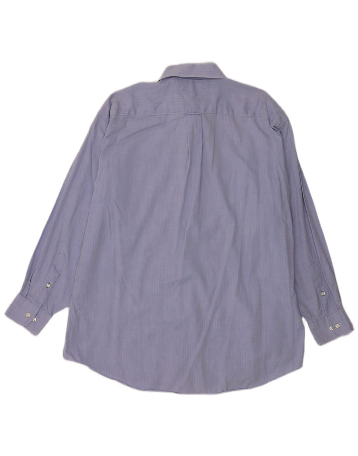 Camisa Tommy Hilfiger para hombre talla 16 algodón en espiga azul grande