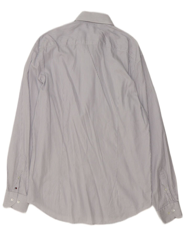 Tommy Hilfiger Camisa Slim Fit para hombre Talla 41 16 Raya diplomática gris grande