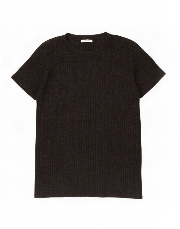 Zara Camiseta Mujer Top UK 10 Small Poliéster Moteado Negro