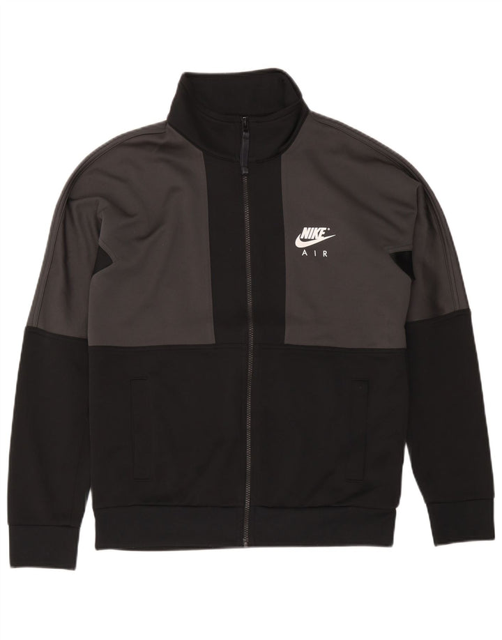 Nike - Chaqueta de chándal con gráfico para hombre, poliéster color block, talla pequeña, gris