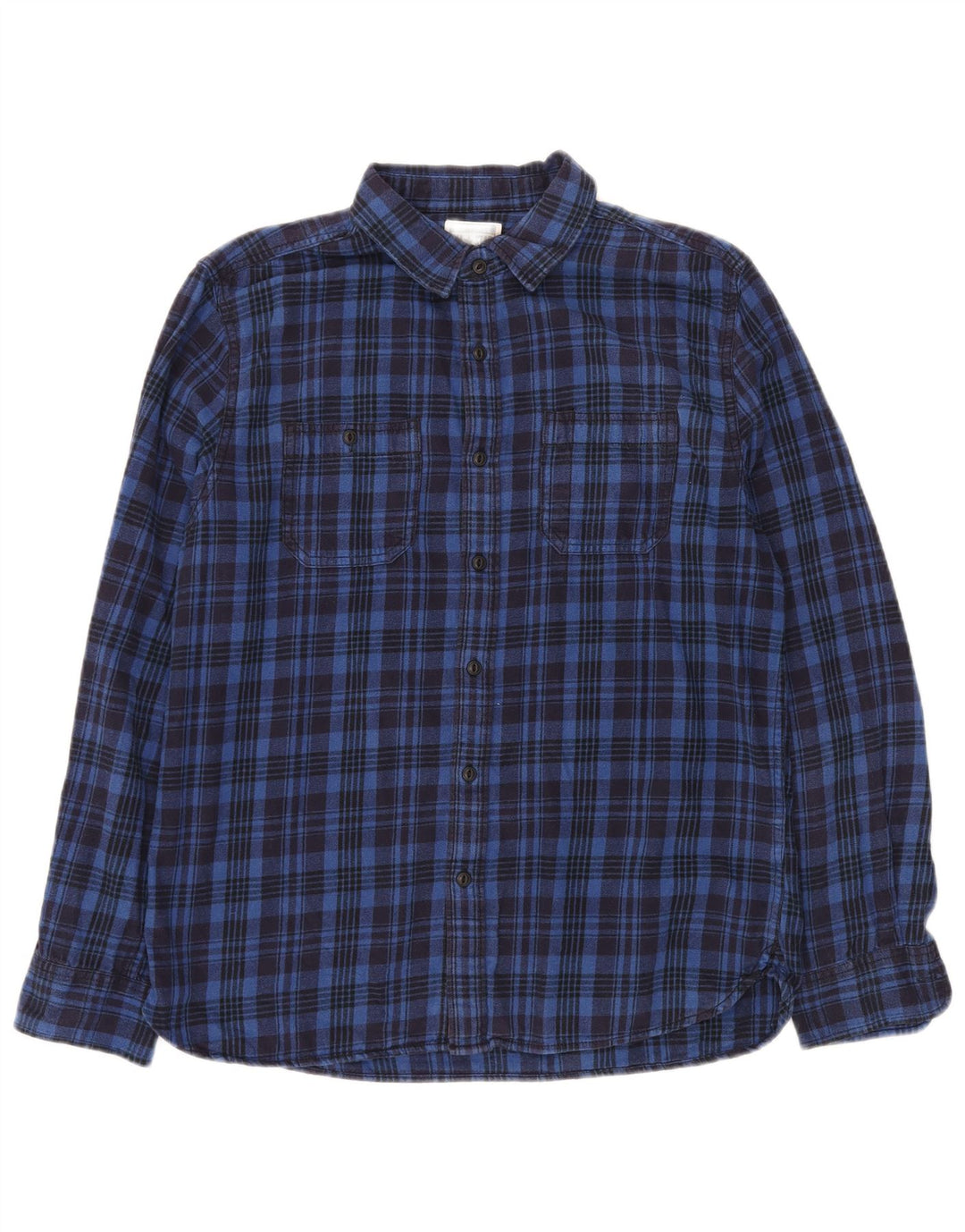 CONVERSE Camisa de franela de algodón a cuadros azul medio