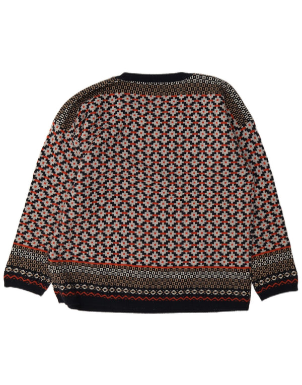 Marks & Spencer Jersey con Cuello Barco para Mujer UK 20 2XL Rojo Geométrico