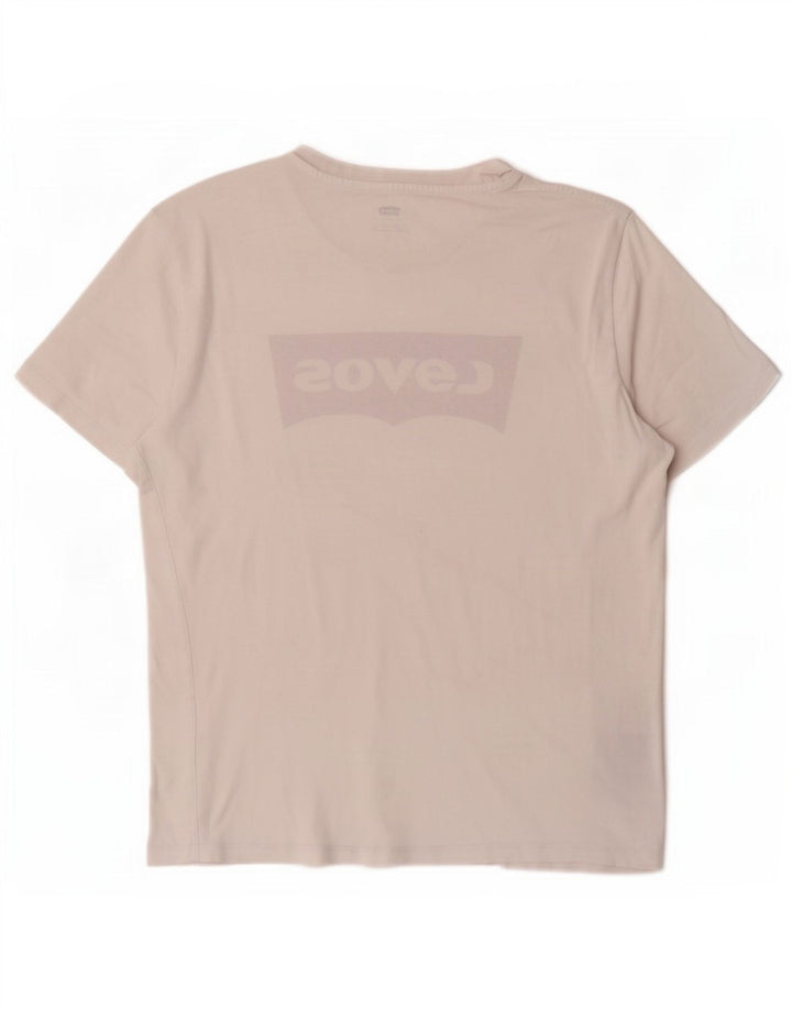 Levi's Camiseta gráfica para mujer Top UK 44 Algodón blanco mediano